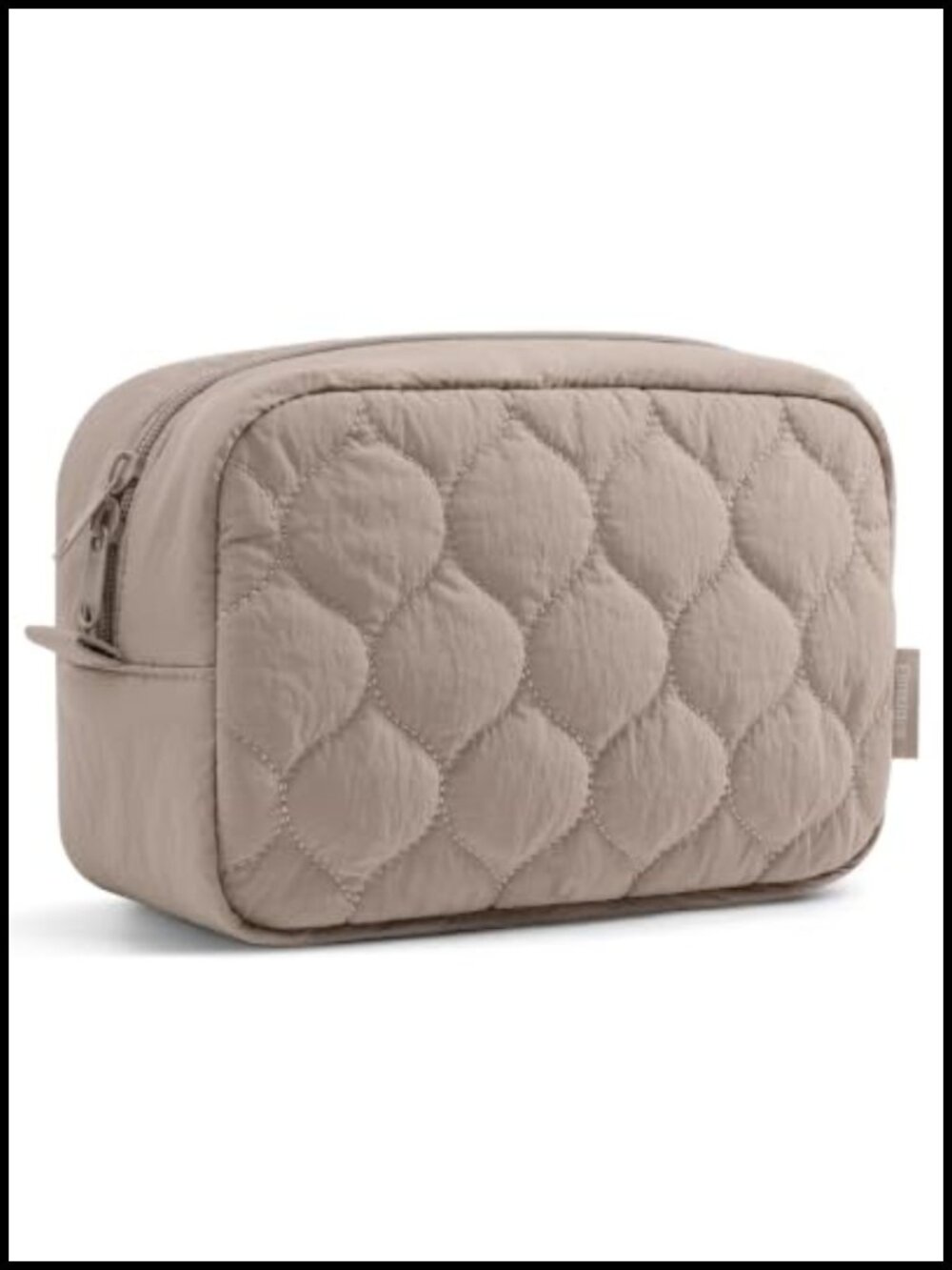 Puffy Quilted Makeup Bag Water-Resistant Nylon Cosmetic Organizer